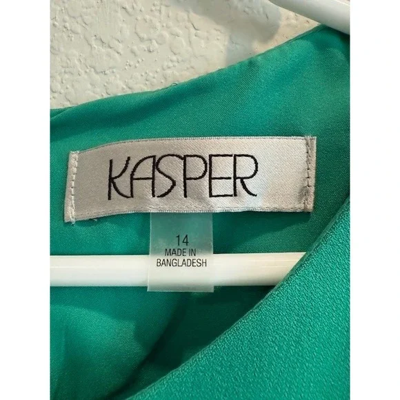 Kasper Dress Suit Set Green Career Work Office Interview Women's Size 14 - Picture 3 of 5